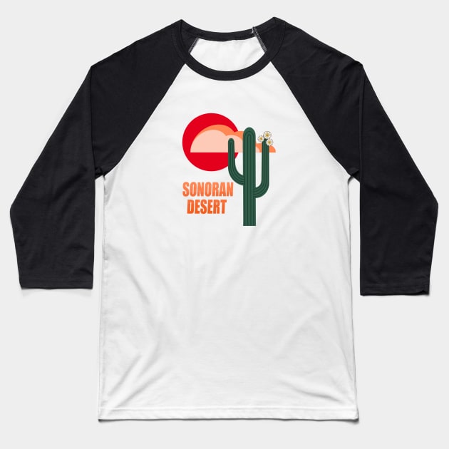 Saguaro Cactus in the Sonoran Desert Baseball T-Shirt by Obstinate and Literate